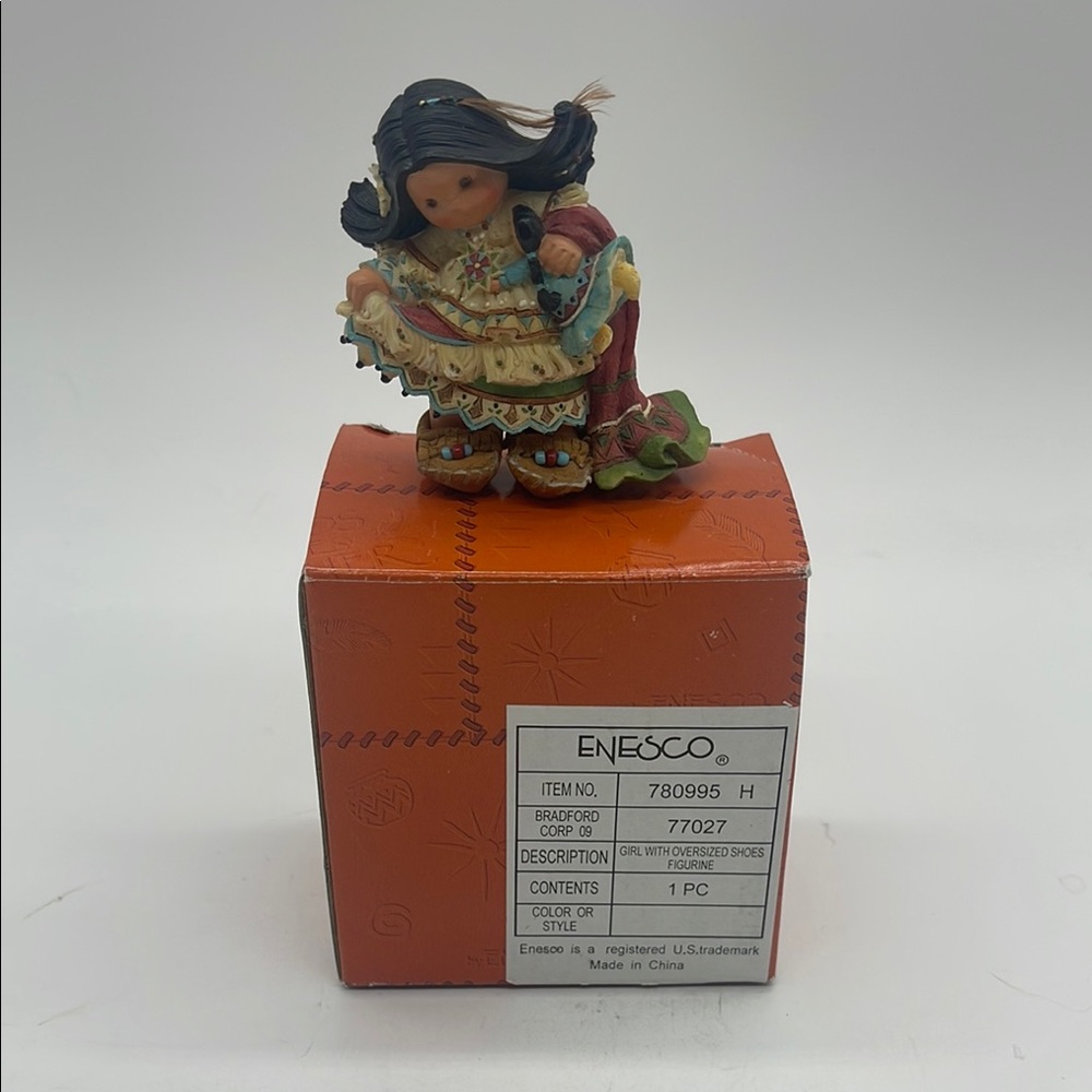 Enesco Friends of the Feather Girl with Oversized Shoes Figurine